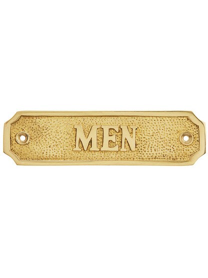 Cast Brass Men Sign in Polished Brass.